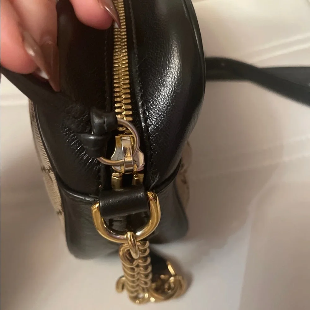 Gucci Marmont Supreme Crossbody Bag Black Brown Gold - Picture 5 of 10